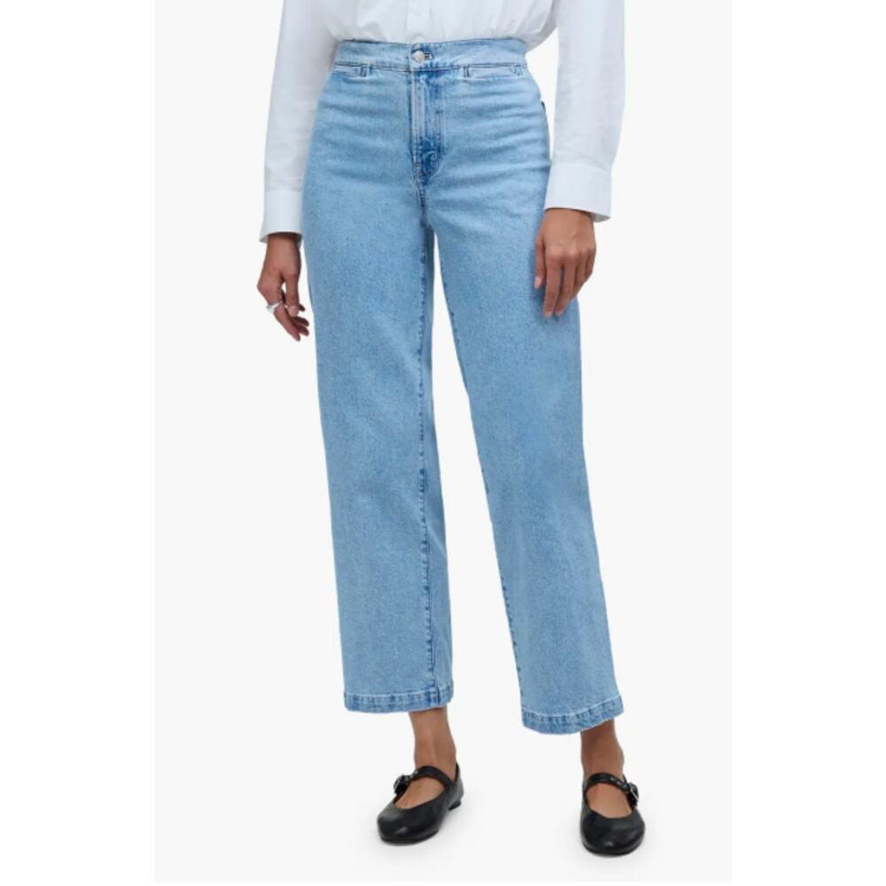 Madewell Wide Leg Emmett Jeans Womens 28 Blue Denim Light Wash Y2K Skater Crop